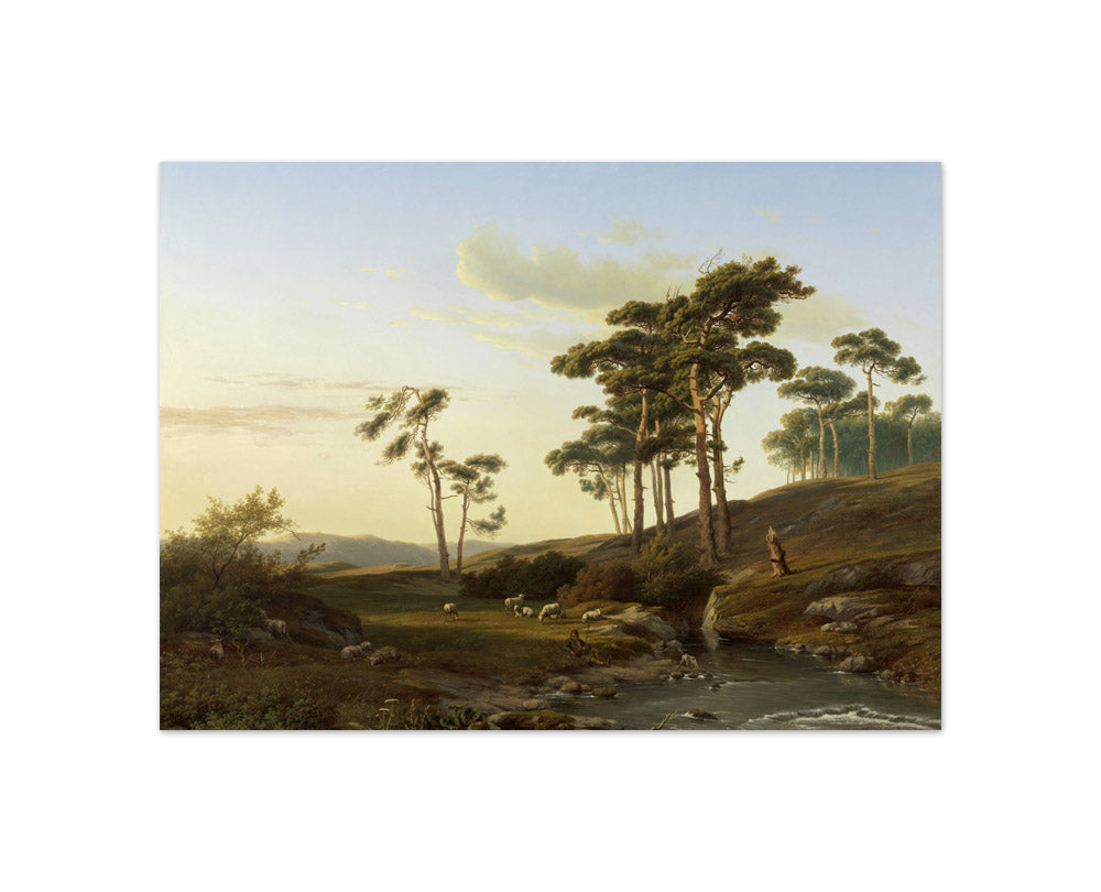 Evening mood with shepherd by Cornelis Lieste - Compact / Full Bleed / No Frame