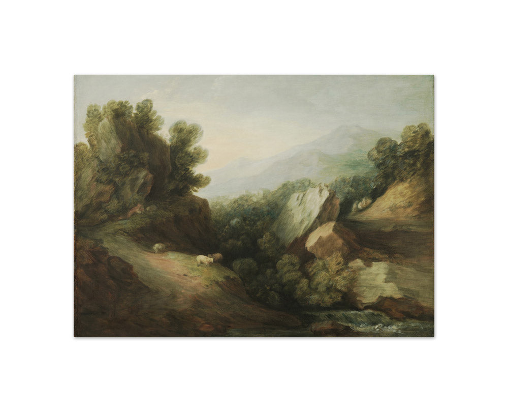 Rocky, Wooded Landscape with a Dell and Weir by Thomas Gainsborough - Compact / Full Bleed / No Frame