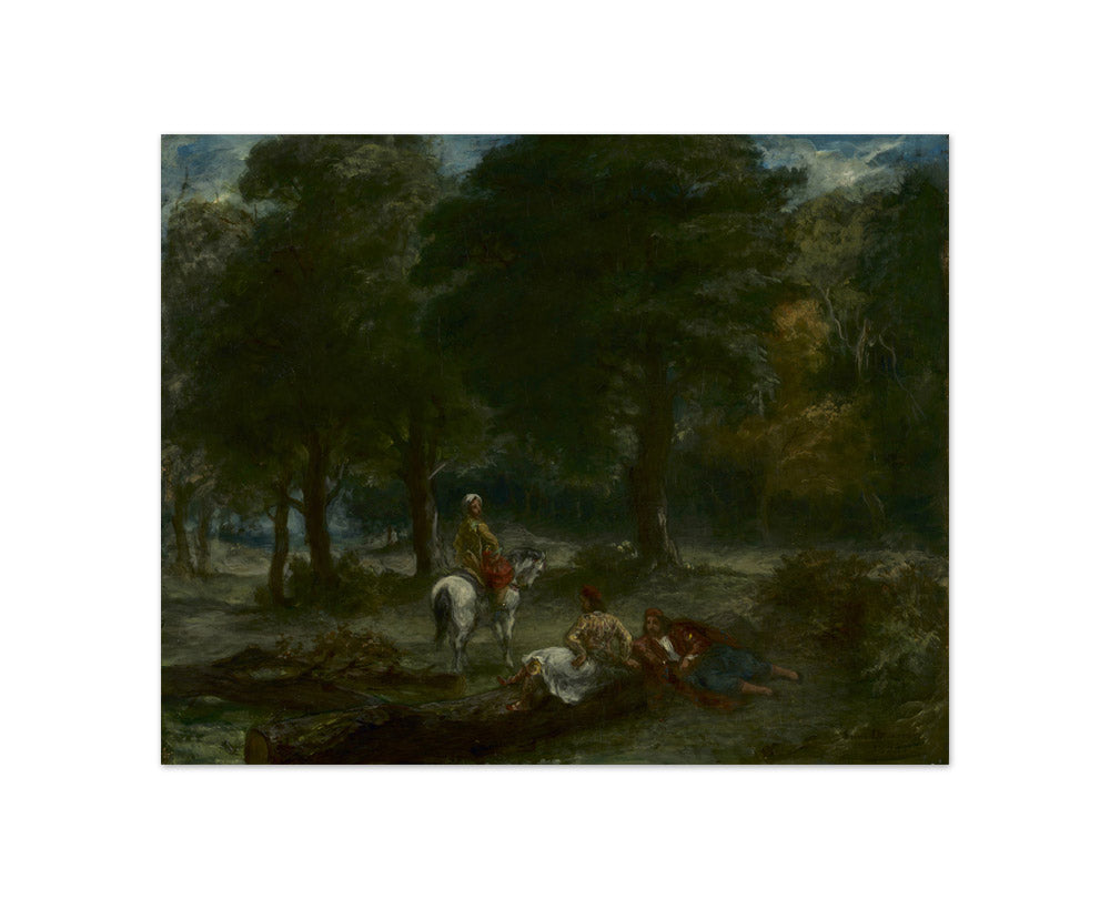 Greek Cavalry Men Resting in Forest by Eugène Delacroix - Compact / Full Bleed / No Frame