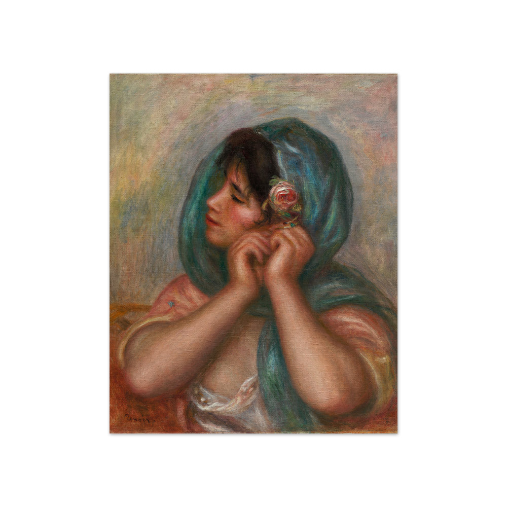 Young Woman Arranging Her Earring by Auguste Renoir - Compact / Full Bleed / No Frame