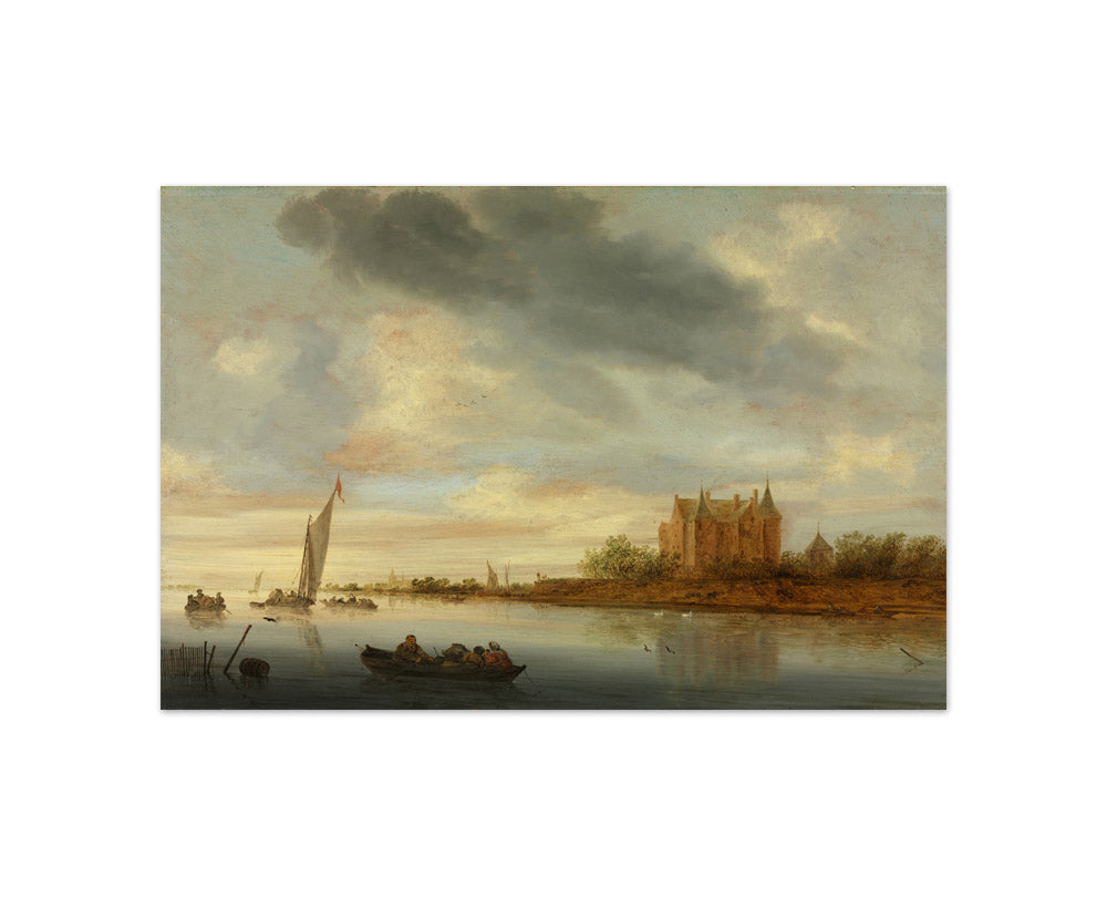 Castle on a River by Salomon van Ruysdael - Compact / Full Bleed / No Frame