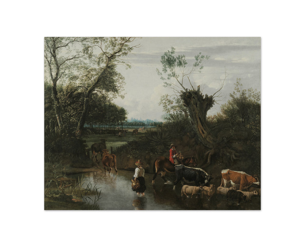 Peasants Crossing a Stream by Jan Siberechts - Compact / Full Bleed / No Frame
