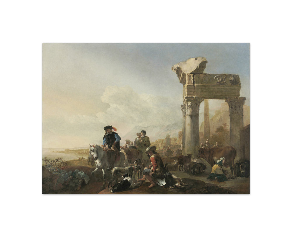 Hunters Near Ruins by Jan Baptist Weenix - Compact / Full Bleed / No Frame