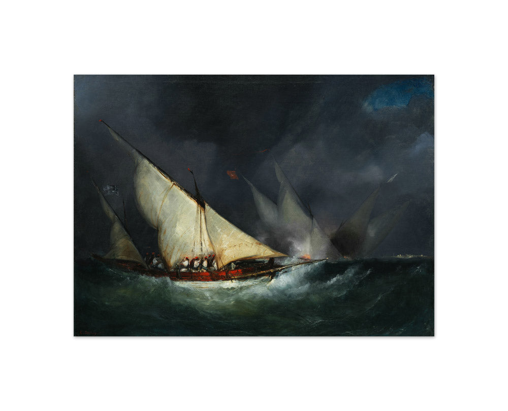 Greek Pirates Attacking a Turkish Vessel by Unknown - Compact / Full Bleed / No Frame