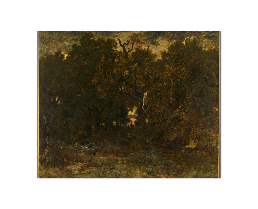Leaving the Forest, Fontainebleau: Setting Sun by Théodore Rousseau - Compact / Full Bleed / No Frame