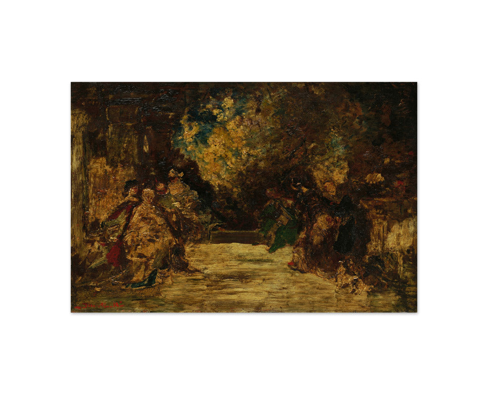 Figures on a Terrace by Adolphe Monticelli - Compact / Full Bleed / No Frame