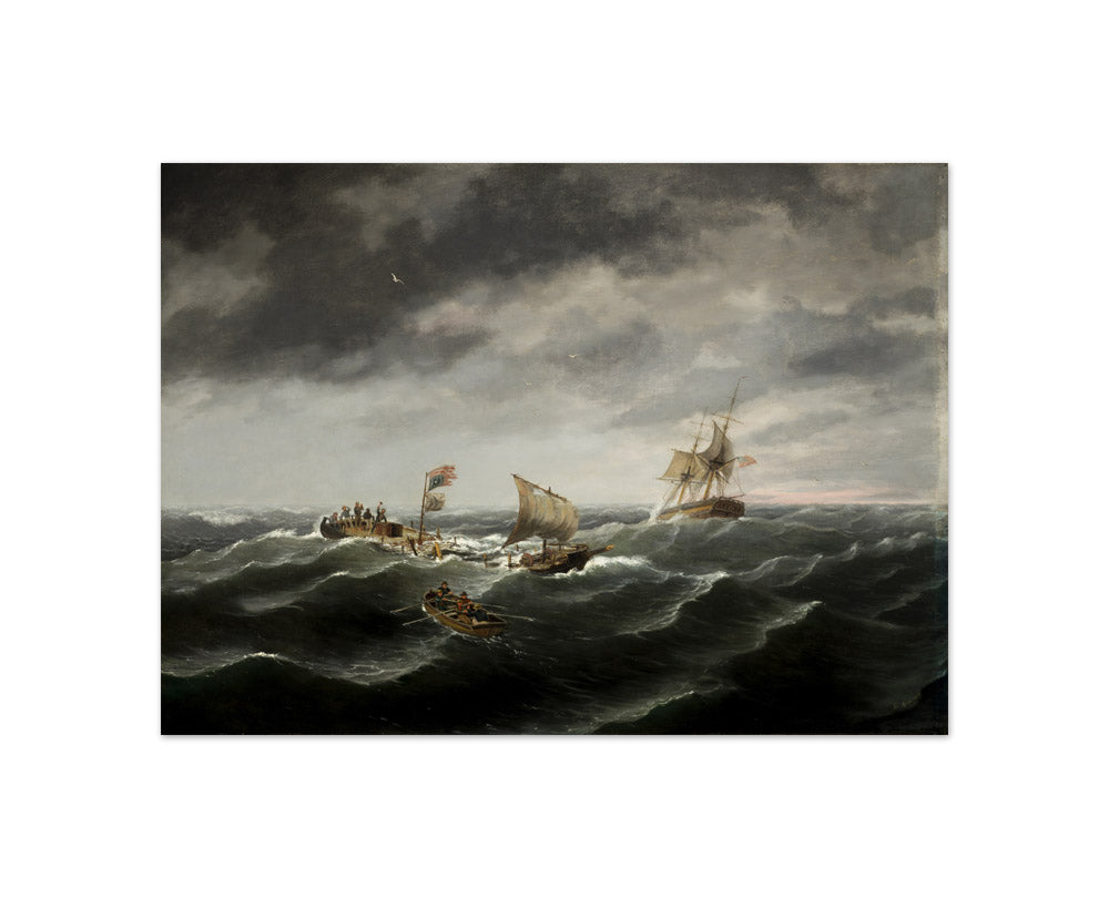 Loss of the Schooner 'John S. Spence' of Norfolk, Virginia, 2d view-Rescue of the Survivors by Thomas Birch - Compact / Full Bleed / No Frame