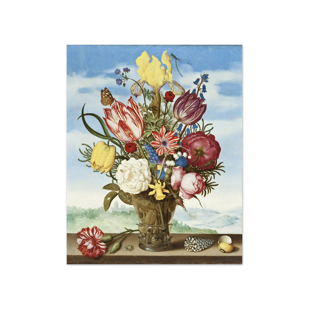 Bouquet of Flowers on a Ledge by Ambrosius Bosschaert - Compact / Full Bleed / No Frame