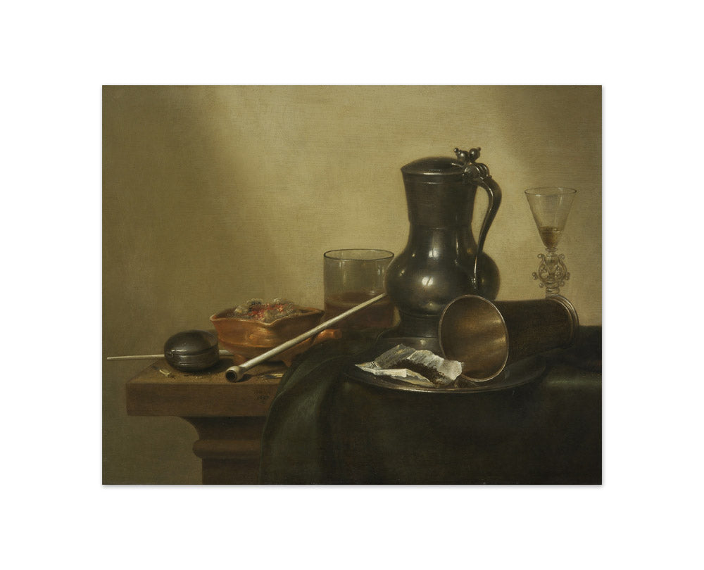 Tobacco Still Life by Willem Claesz. Heda - Compact / Full Bleed / No Frame