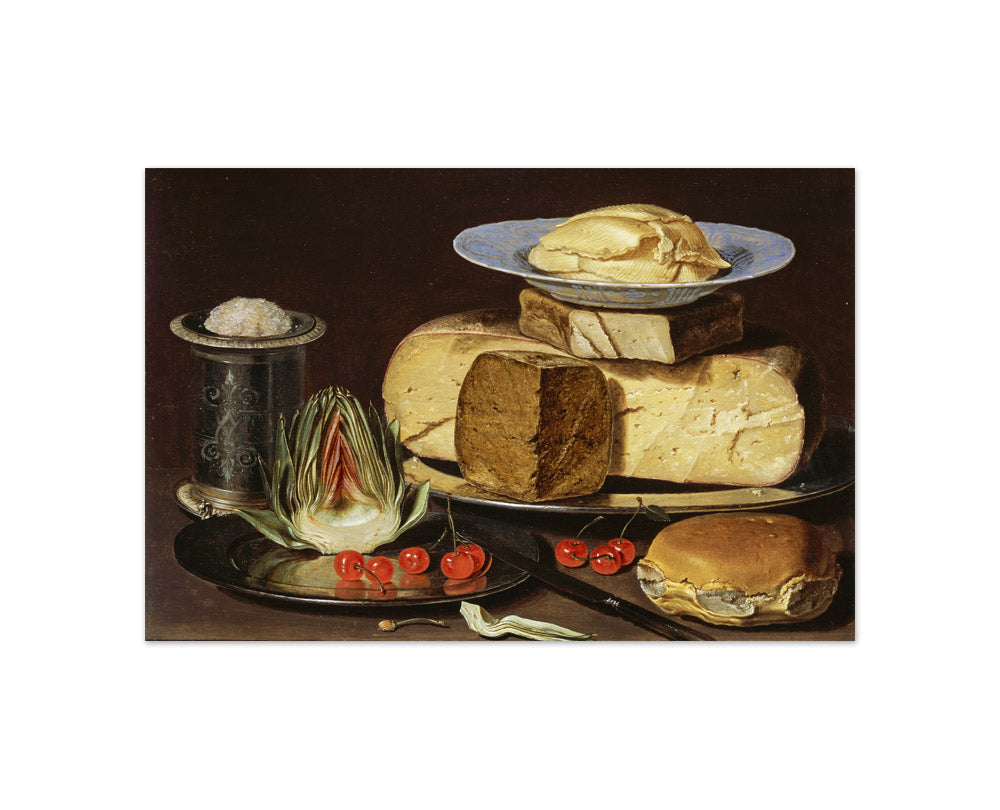 Still Life with Cheeses, Artichoke, and Cherries by Clara Peeters - Compact / Full Bleed / No Frame