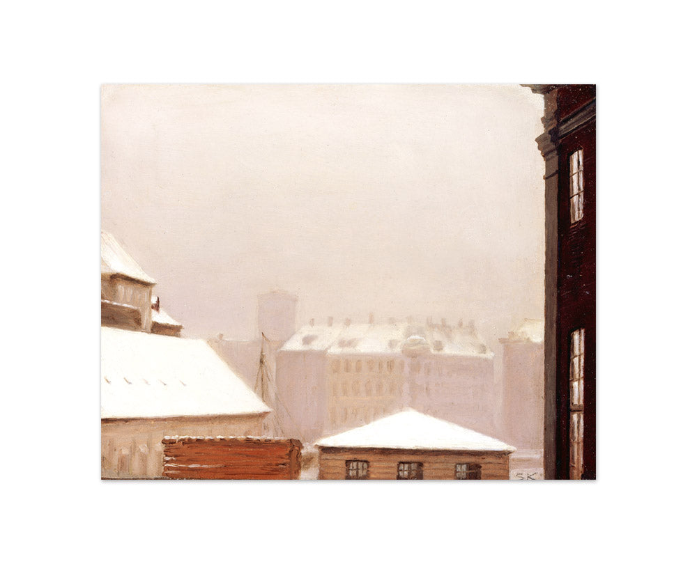 Copenhagen: Roofs Under the Snow by Peter-Severin Krøyer - Compact / Full Bleed / No Frame