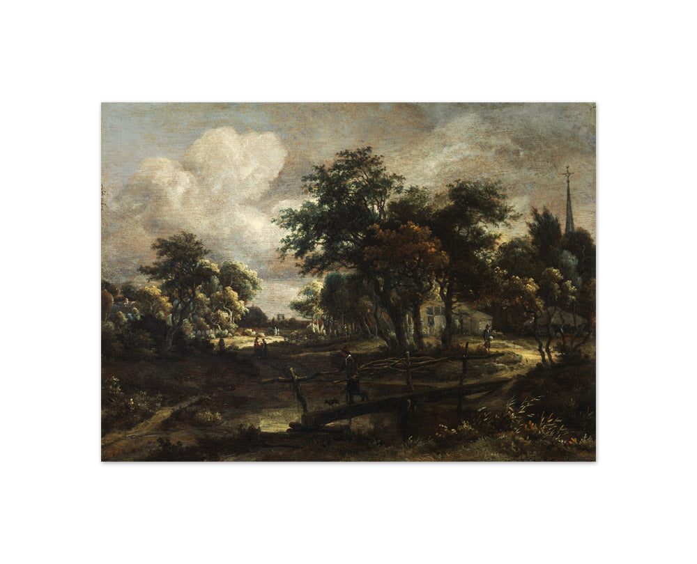 Landscape with a Footbridge by Meindert Hobbema - Compact / Full Bleed / No Frame