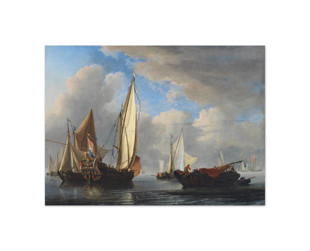 A Yacht and Other Vessels in a Calm by Willem van de Velde II - Compact / Full Bleed / No Frame