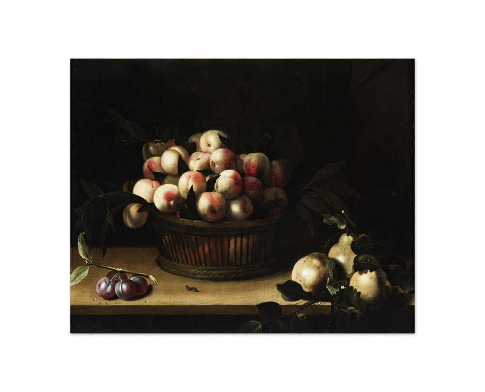 Basket of Peaches, with Quinces, and Plums by Louise Moillon - Compact / Full Bleed / No Frame