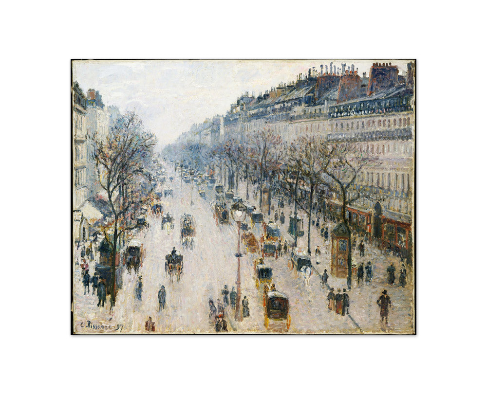 The Boulevard Montmartre on a Winter Morning by Camille Pissarro - Compact / Full Bleed / No Frame