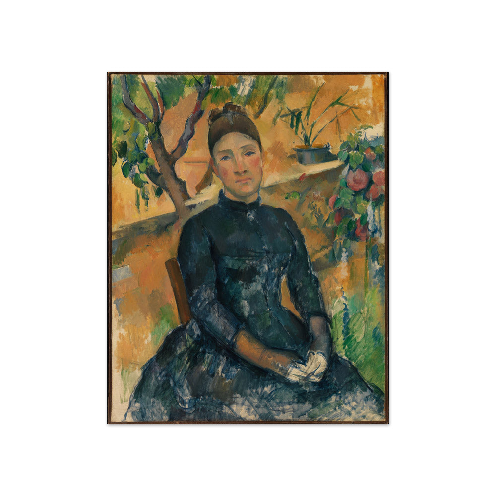 Madame Cézanne (Hortense Fiquet, 1850–1922) in the Conservatory by Paul Cézanne - Compact / Full Bleed / No Frame