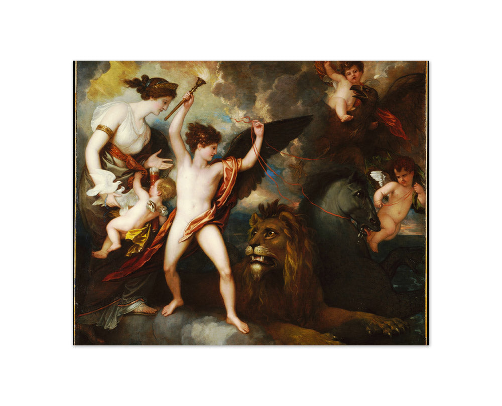 Omnia Vincit Amor, or The Power of Love in the Three Elements by Benjamin West - Compact / Full Bleed / No Frame