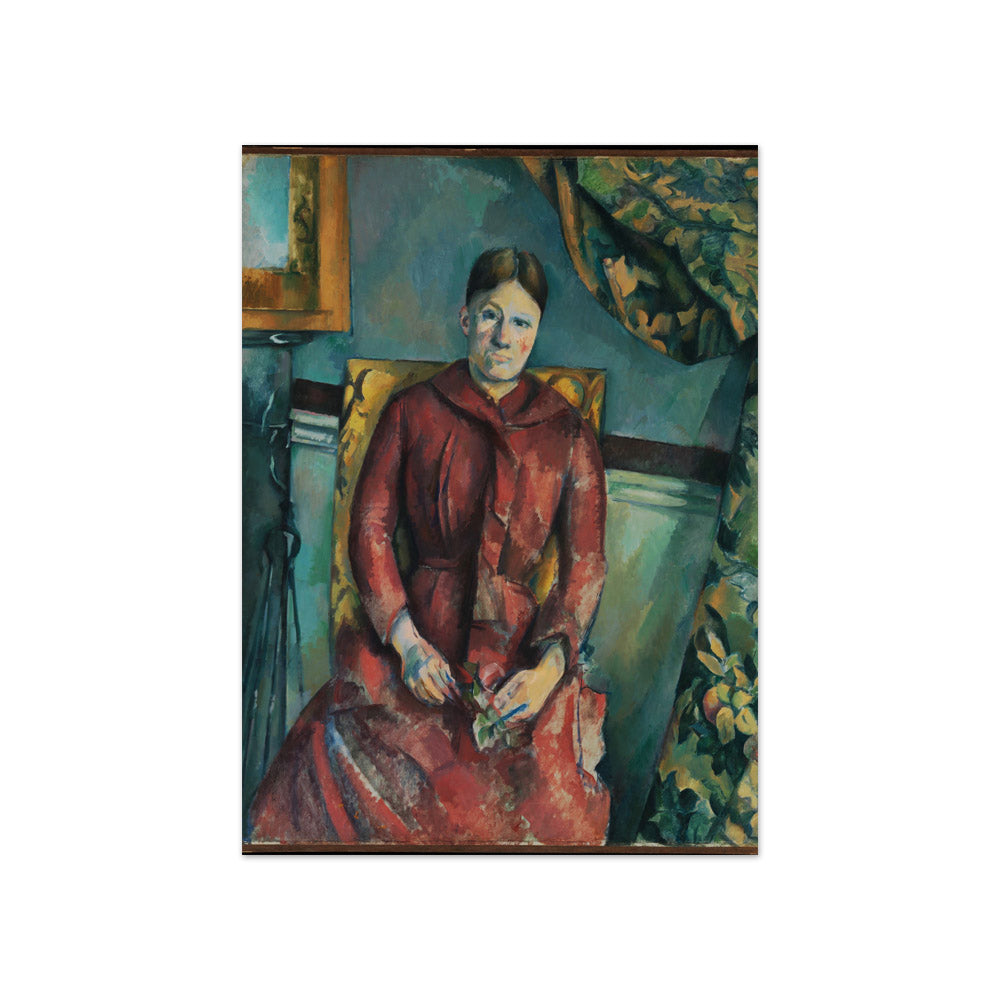 Madame Cézanne (Hortense Fiquet, 1850–1922) in a Red Dress by Paul Cézanne - Compact / Full Bleed / No Frame