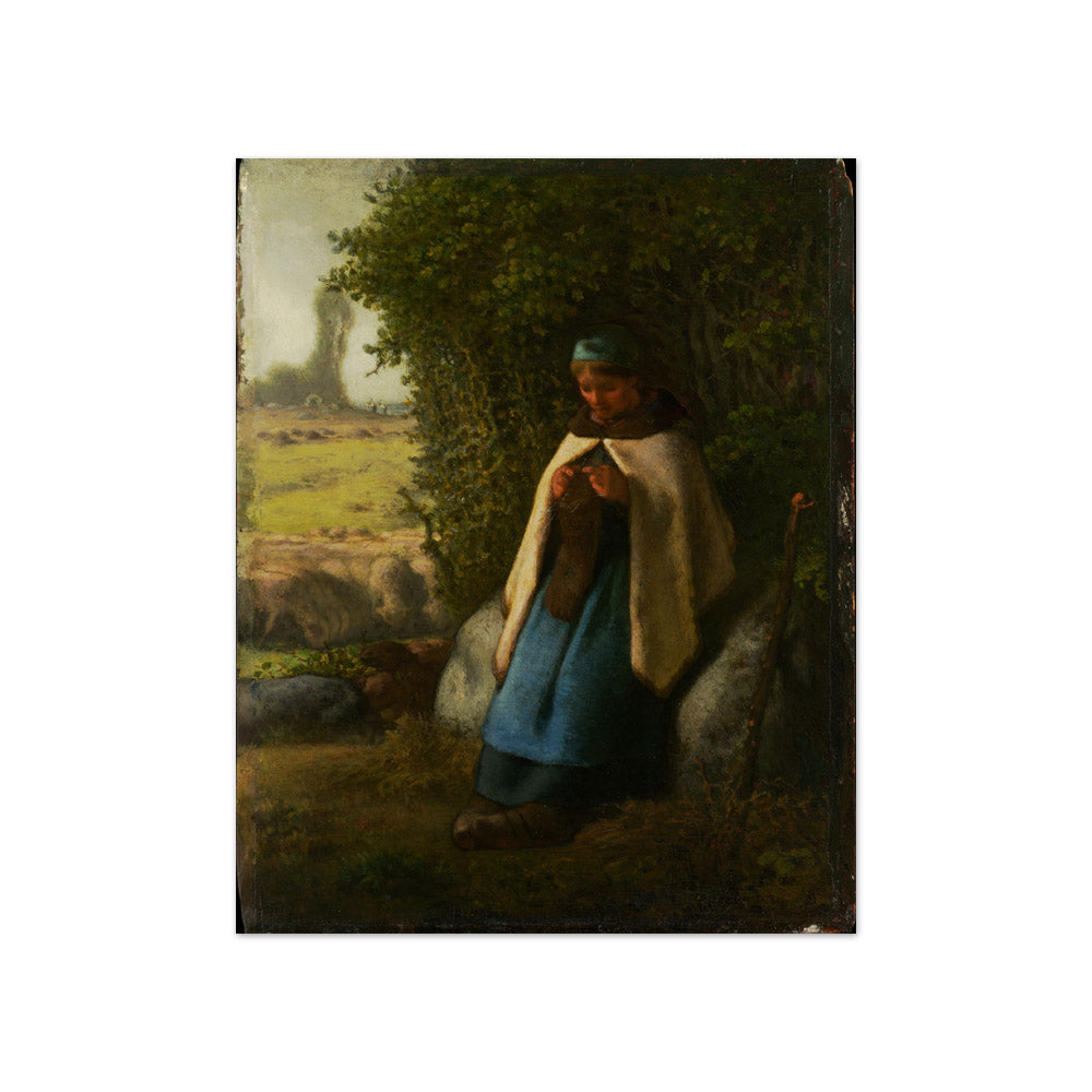 Shepherdess Seated on a Rock by Jean-François Millet - Compact / Full Bleed / No Frame