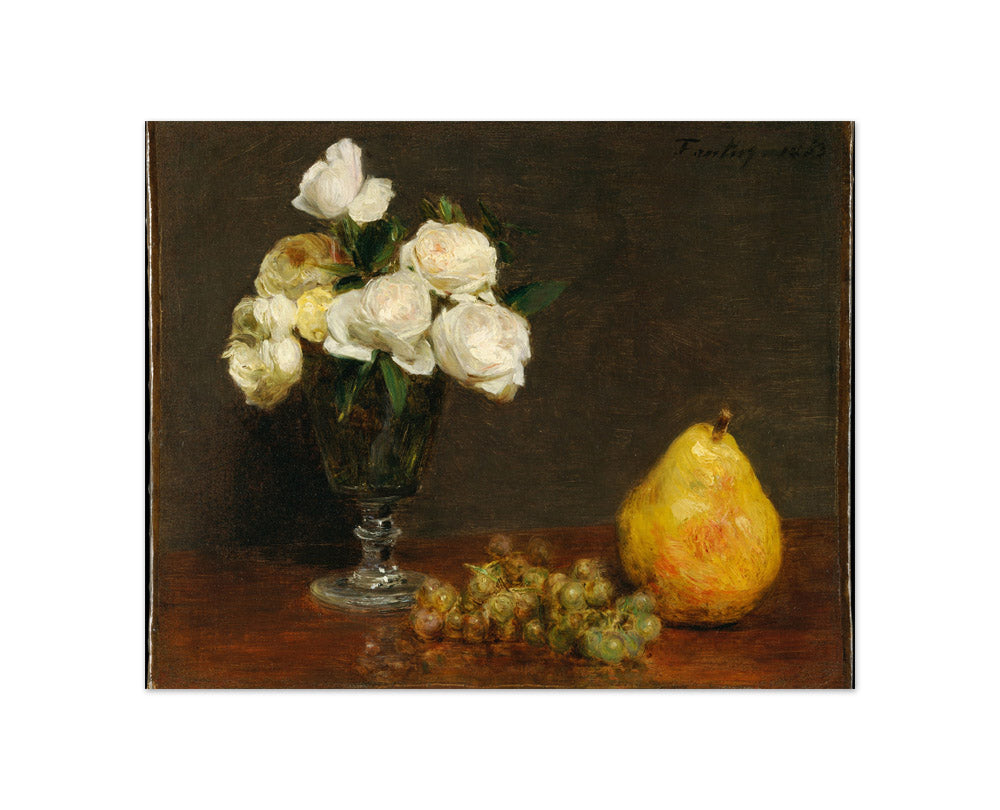 Still Life with Roses and Fruit by Henri Fantin-Latour - Compact / Full Bleed / No Frame