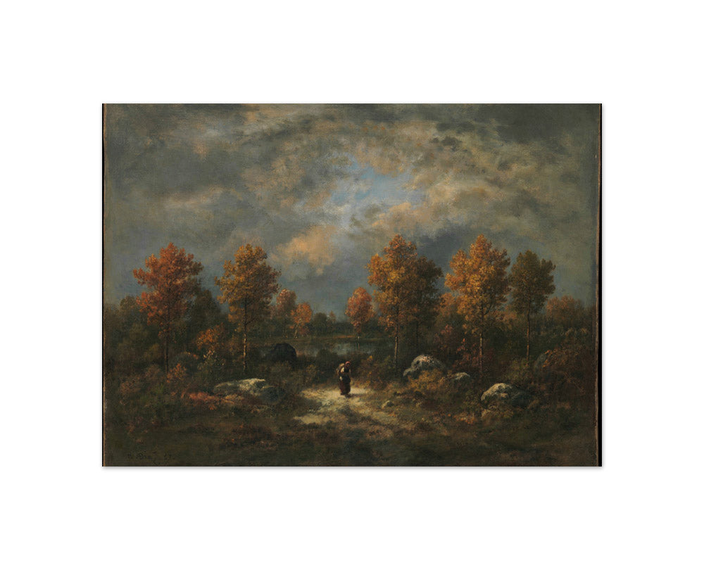 Autumn: The Woodland Pond by Narcisse-Virgile Diaz de la Peña - Compact / Full Bleed / No Frame