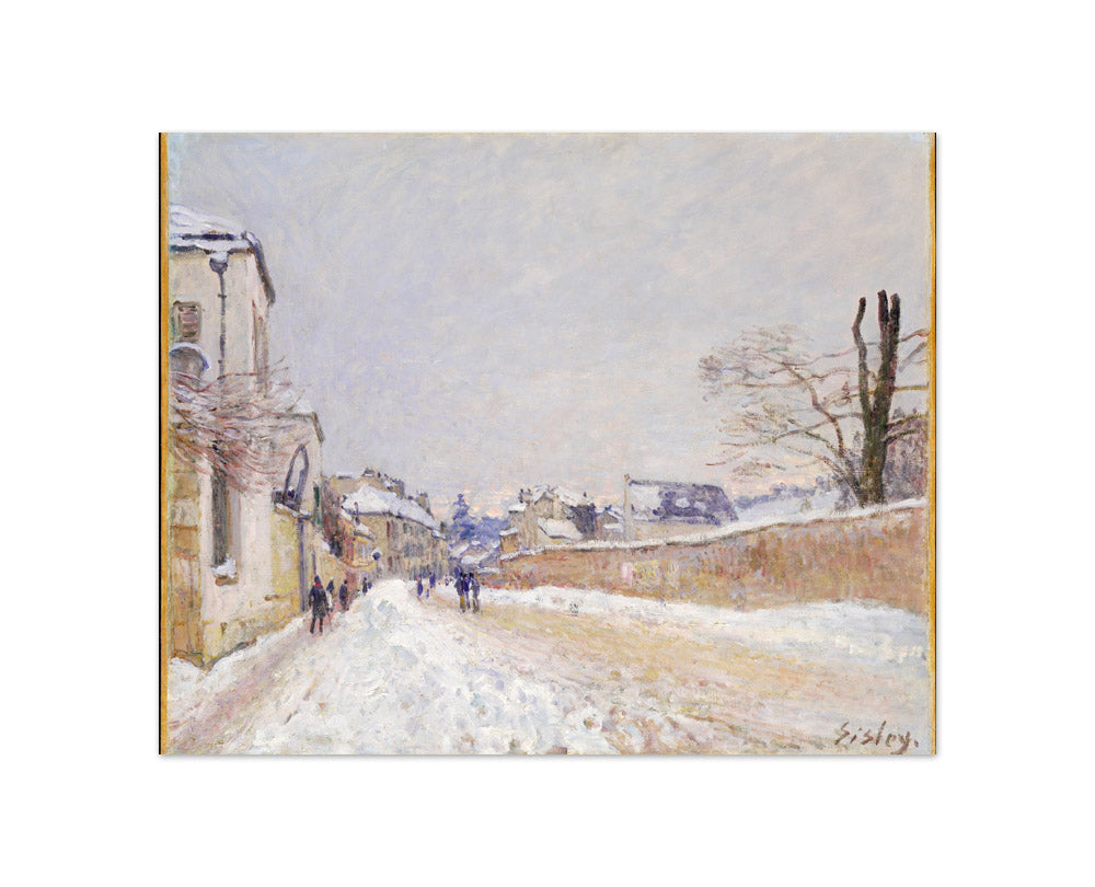 Rue Eugène Moussoir at Moret: Winter by Alfred Sisley - Compact / Full Bleed / No Frame