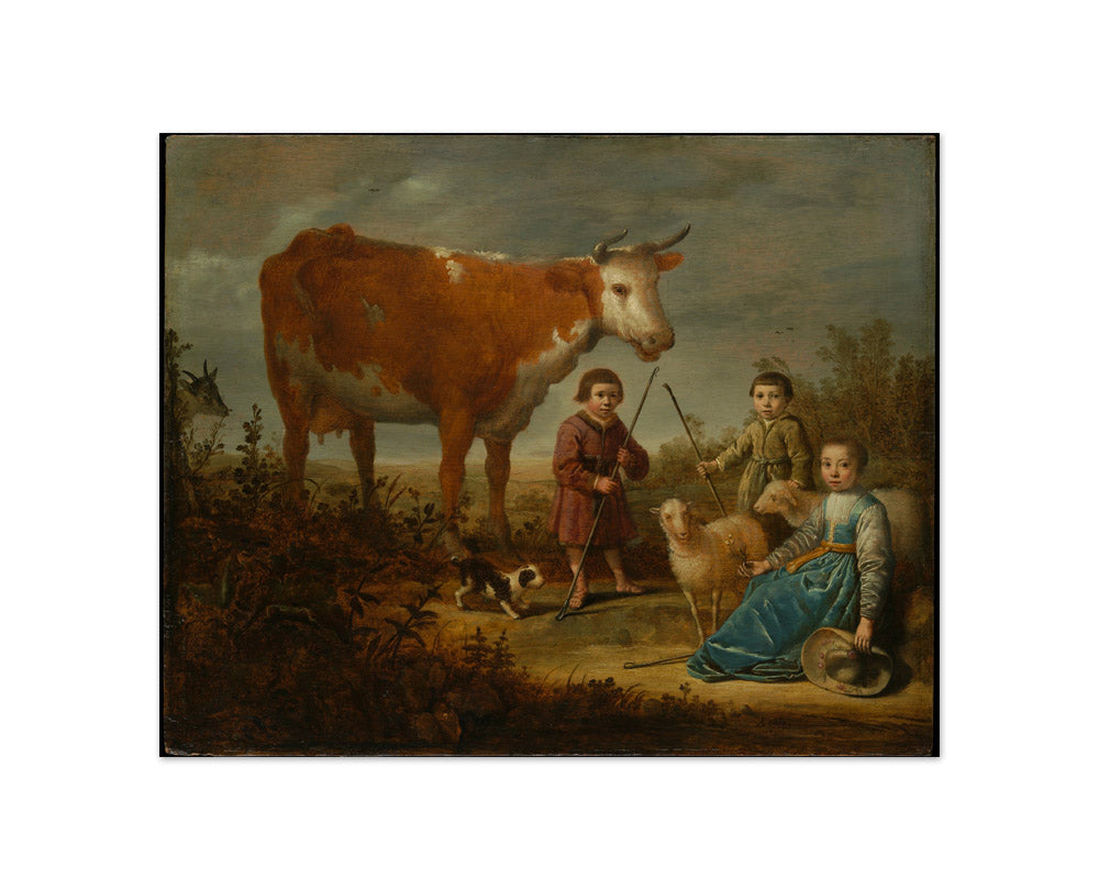 Children and a Cow by Aelbert Cuyp - Compact / Full Bleed / No Frame