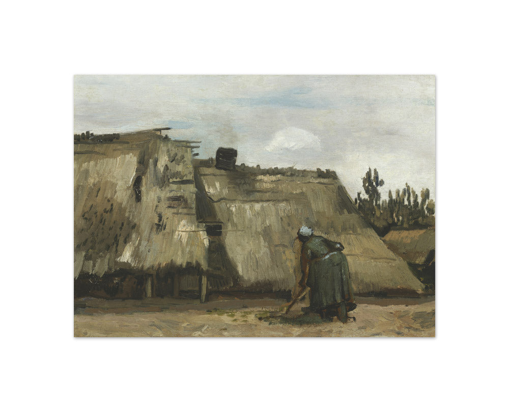 A Peasant Woman Digging in Front of Her Cottage by Vincent van Gogh - Compact / Full Bleed / No Frame