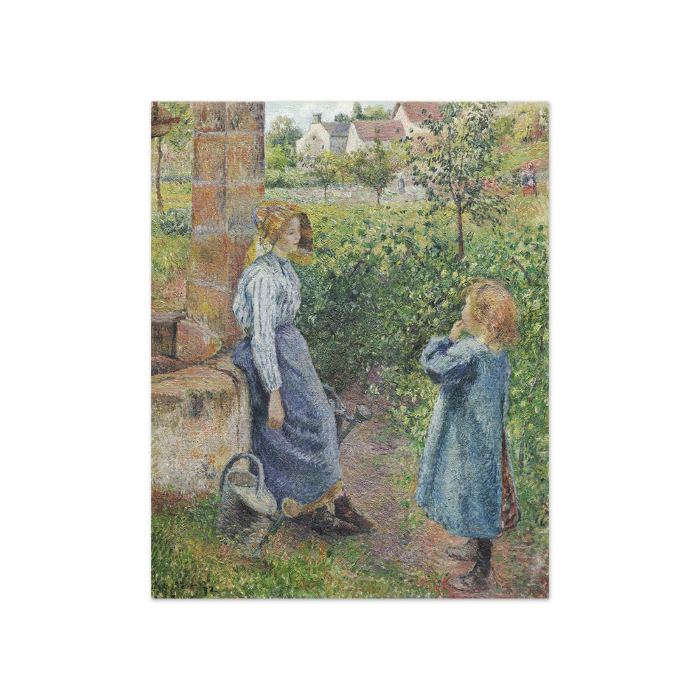 Woman and Child at the Well by Camille Pissarro - Compact / Full Bleed / No Frame