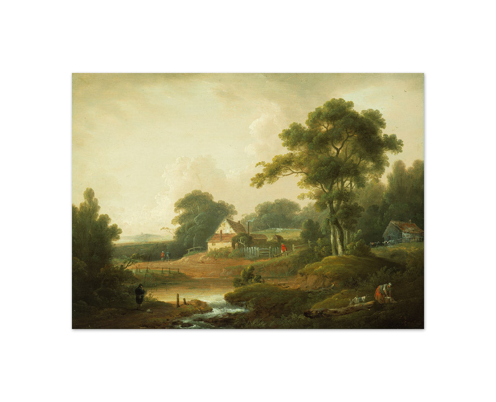Landscape with Fisherman and Washerwoman by John Rathbone - Compact / Full Bleed / No Frame