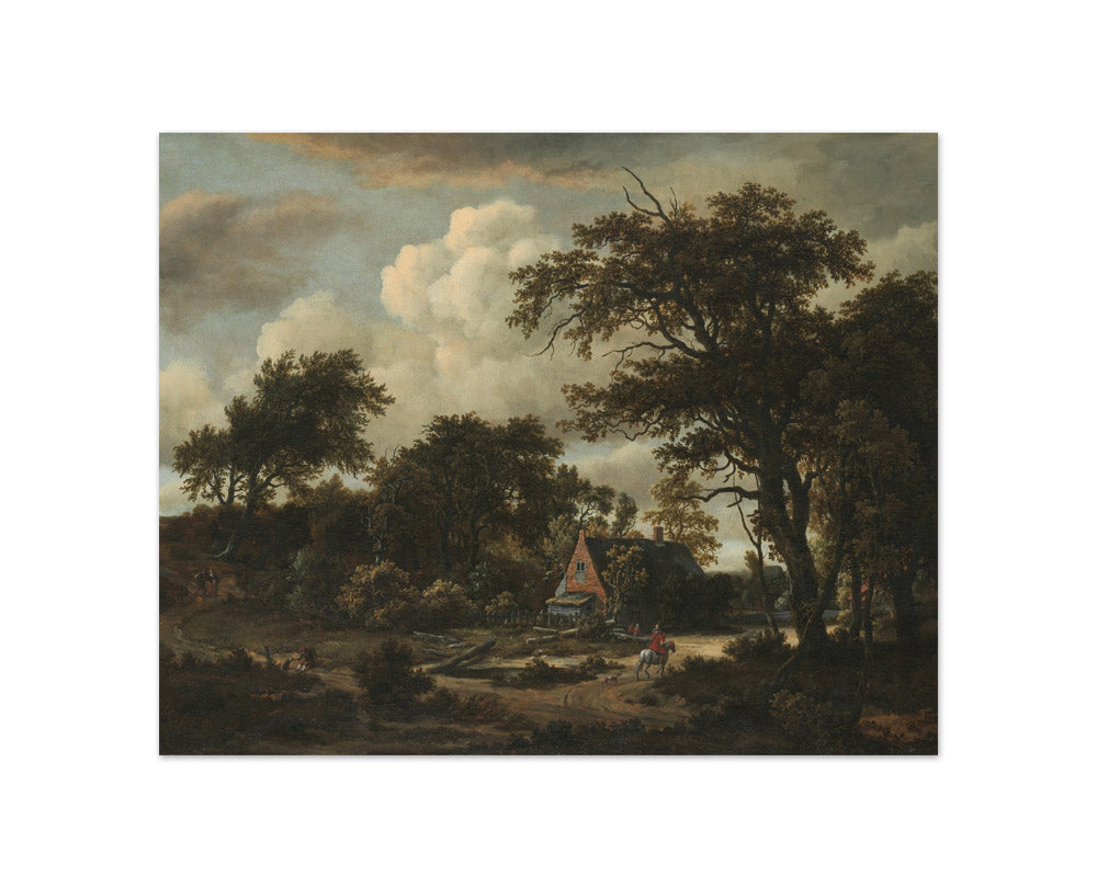 Wooded Landscape with Cottage and Horseman by Meindert Hobbema - Compact / Full Bleed / No Frame