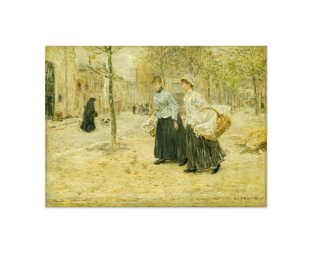 Two Washerwomen Crossing a Small Park in Paris by Jean-François Rafaëlli - Compact / Full Bleed / No Frame