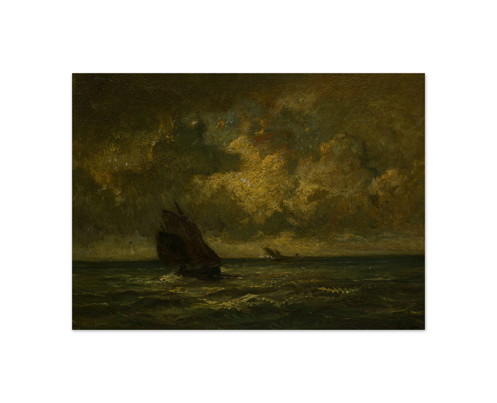 Two Boats in a Storm by Jules Dupré - Compact / Full Bleed / No Frame