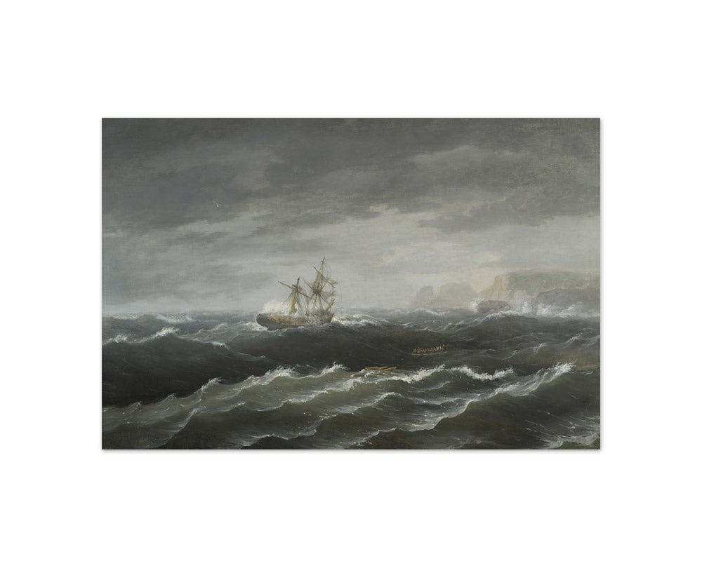 Shipwreck near a Rocky Coast by Thomas Birch - Compact / Full Bleed / No Frame