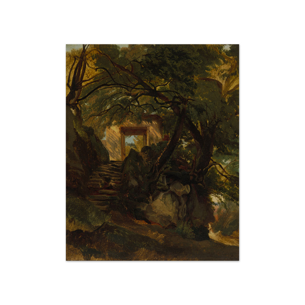 Staircase in the Park of Villa Chigi di Ariccia by Alexandre Calame - Compact / Full Bleed / No Frame