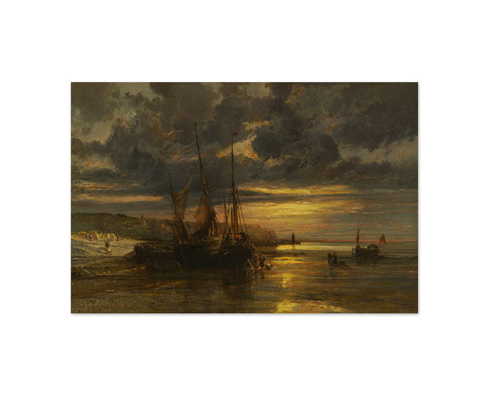 Beached Fishing Boats by Jules Achille Noël - Compact / Full Bleed / No Frame