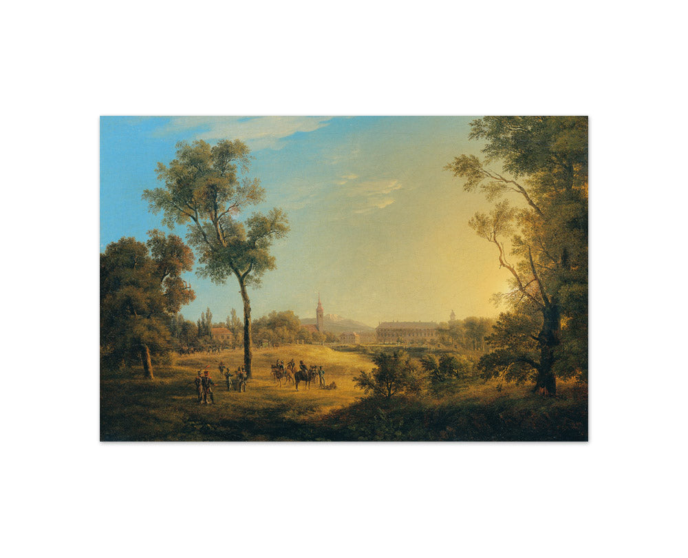 Scene from the Napoleonic Wars: View of Kaiserebersdorf by Joseph Rebell - Compact / Full Bleed / No Frame