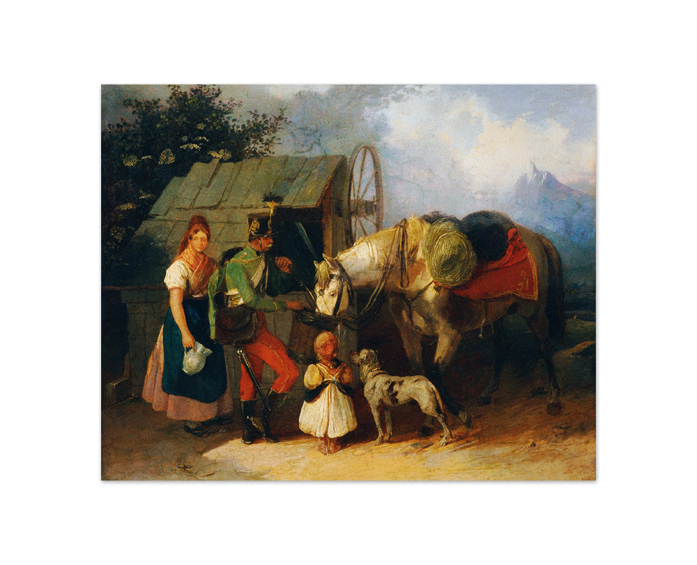 Hussar at the Fountain by Wilhelm Richter - Compact / Full Bleed / No Frame