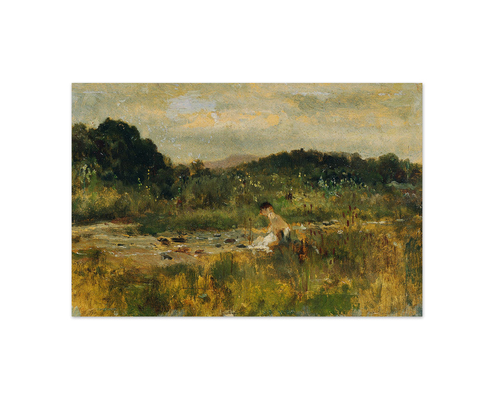 Bach landscape with sitting girl by Johann Till der Jüngere - Compact / Full Bleed / No Frame