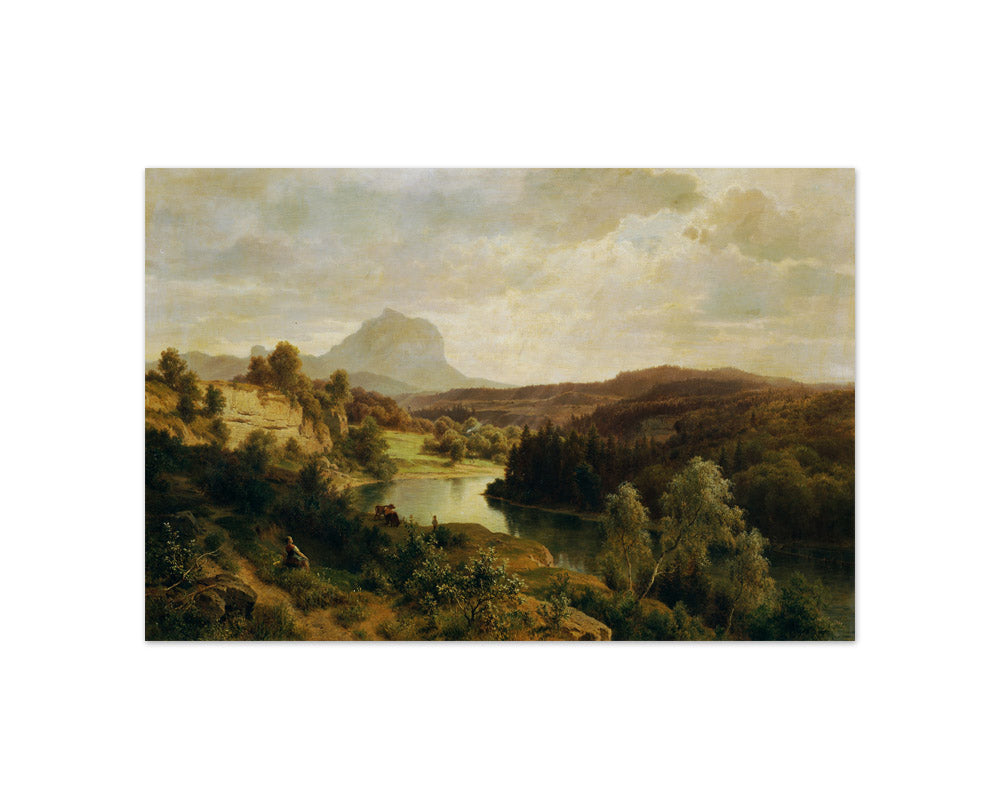 The Traun River and the Traunstein by Ludwig Halauska - Compact / Full Bleed / No Frame