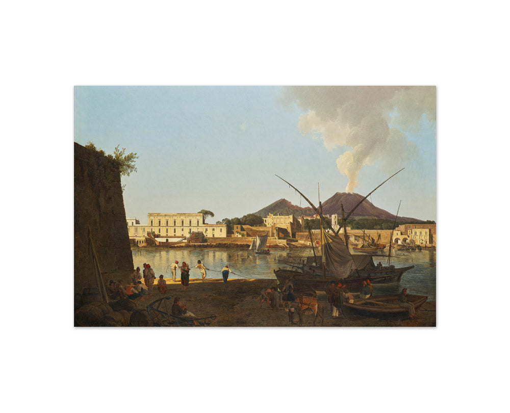 The Harbor of Granatello near Portici with Mount Vesuvius in the Background by Joseph Rebell - Compact / Full Bleed / No Frame