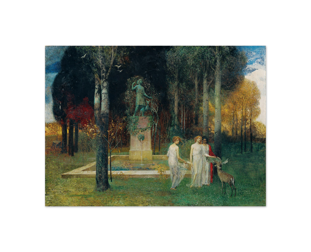 Nymphs at the Fountain by Eduard Veith - Compact / Full Bleed / No Frame