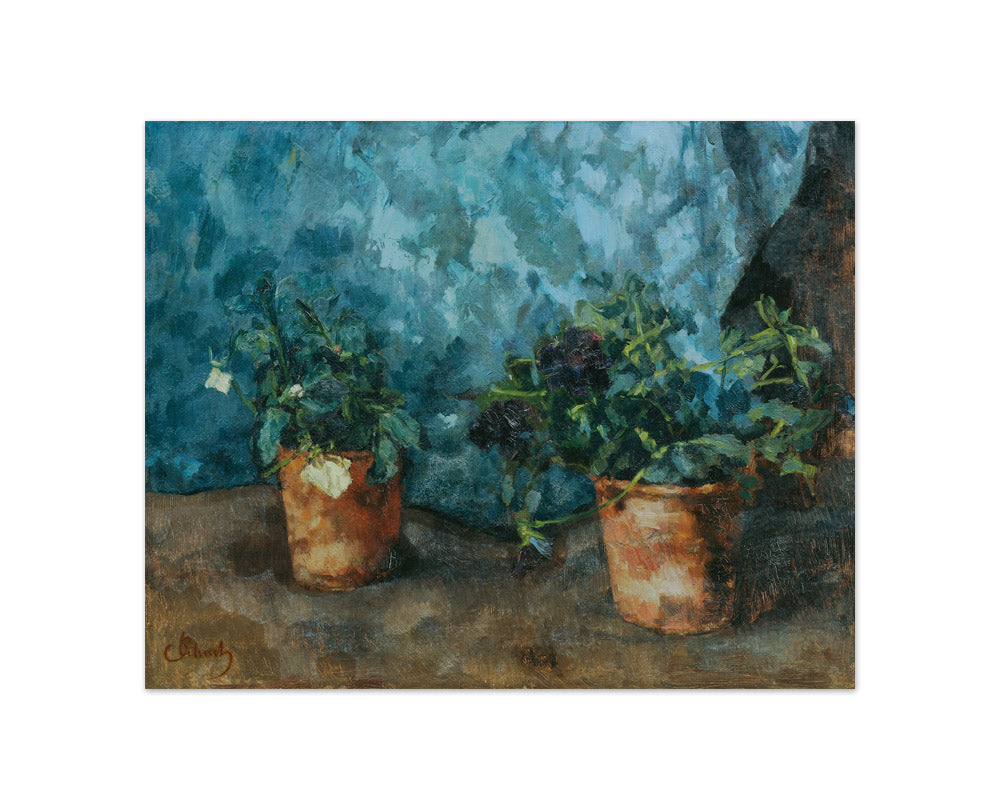 Still life with flowerpots by Carl Schuch - Compact / Full Bleed / No Frame