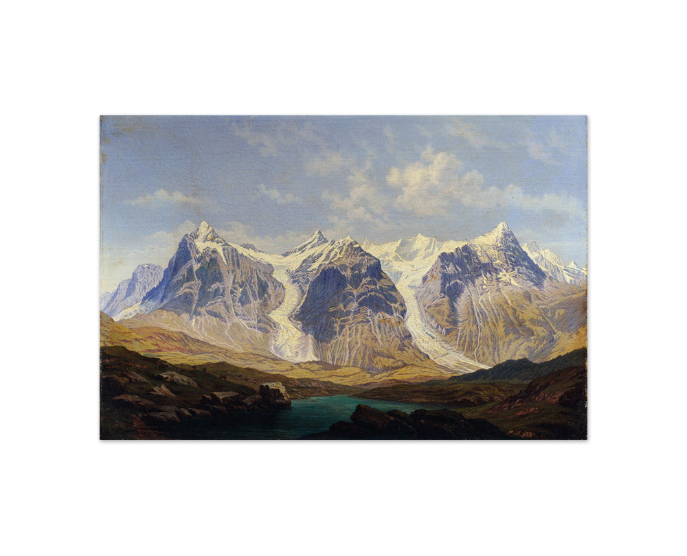 Wetterhorn, Mettenberg and Eiger with the two intervening Grindelwald Glaciers by Johann Michael Sattler - Compact / Full Bleed / No Frame