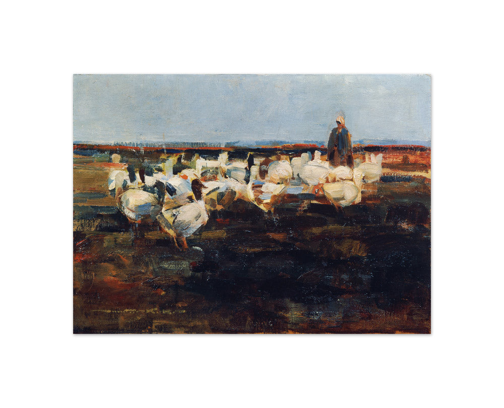Flock of Geese in the Meadow by Demeter Koko - Compact / Full Bleed / No Frame
