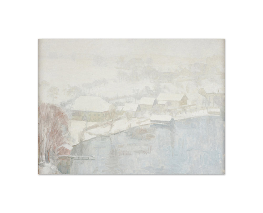 Winter landscape by the lake by Walther Gamerith - Compact / Full Bleed / No Frame