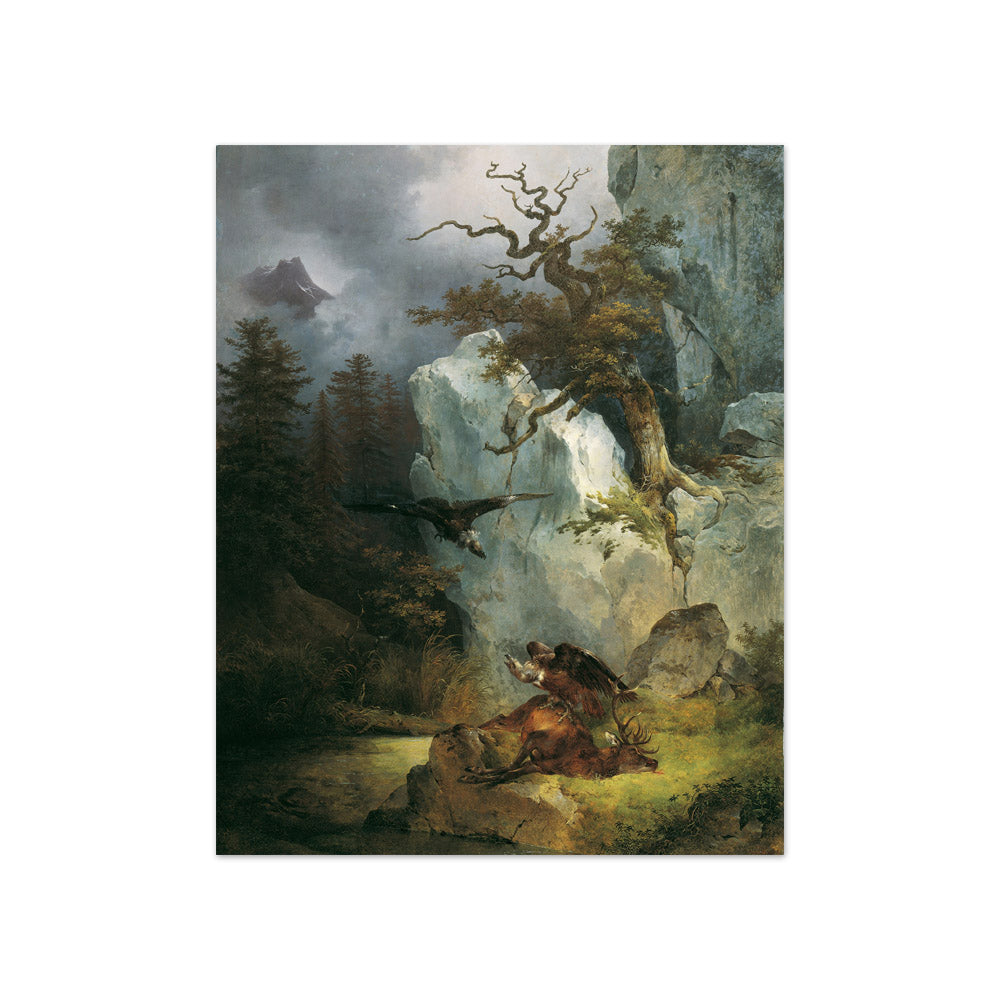 A Vulture on a Dead Deer by Friedrich August Mathias Gauermann - Compact / Full Bleed / No Frame