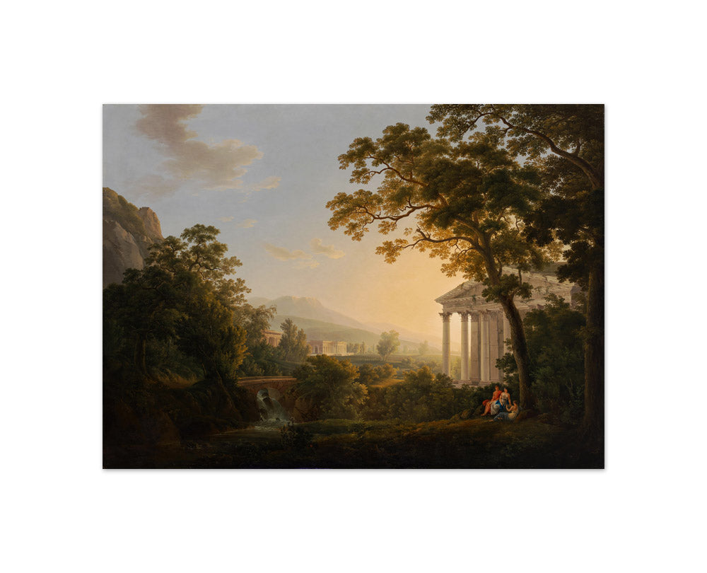 Ideal Landscape with Temple Buildings by Joseph Rebell - Compact / Full Bleed / No Frame