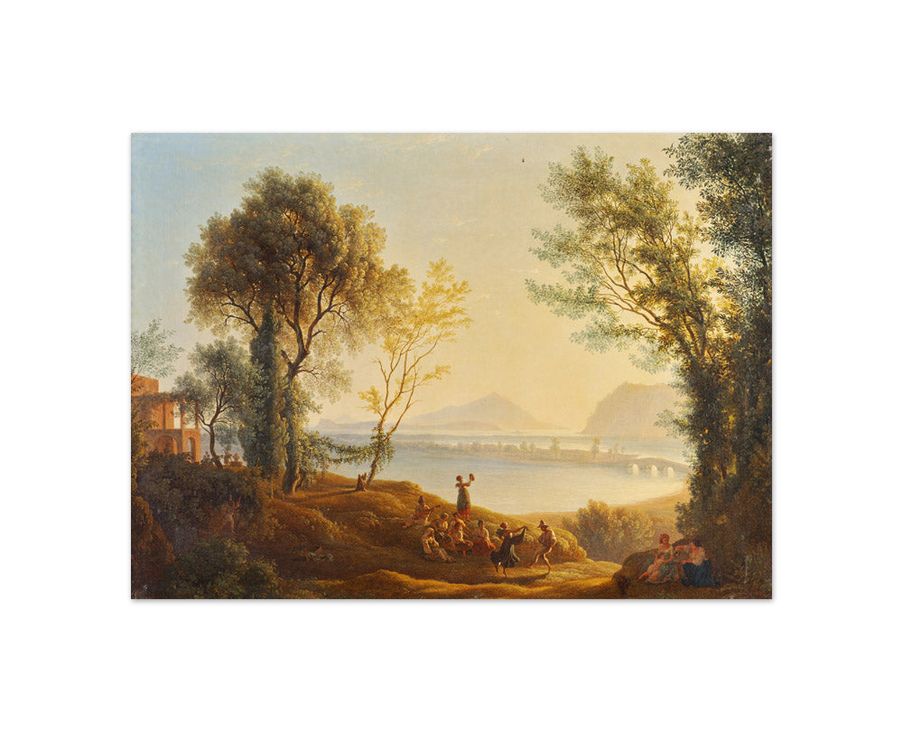Italian landscape with sunset by Joseph Rebell - Compact / Full Bleed / No Frame