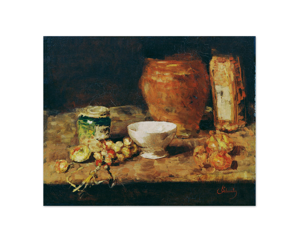 Still life with white bowl by Carl Schuch - Compact / Full Bleed / No Frame